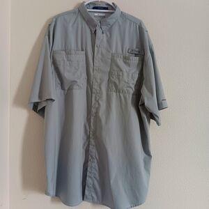 Columbia Gray Short Sleeve Button-up Shirt Size XXL